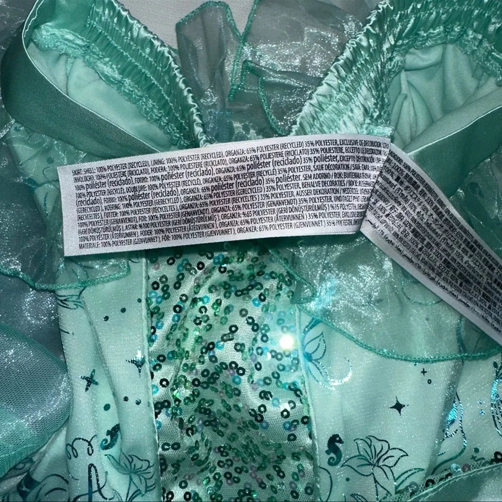 DISNEY Princess Ariel Little Mermaid Girls Strapless Costume Dress Size 7/8 - Picture 4 of 6